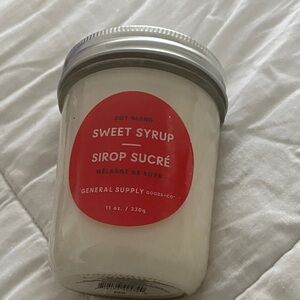 General Supply Sweet Syrup Soy-Blend Candle — White with Red Label